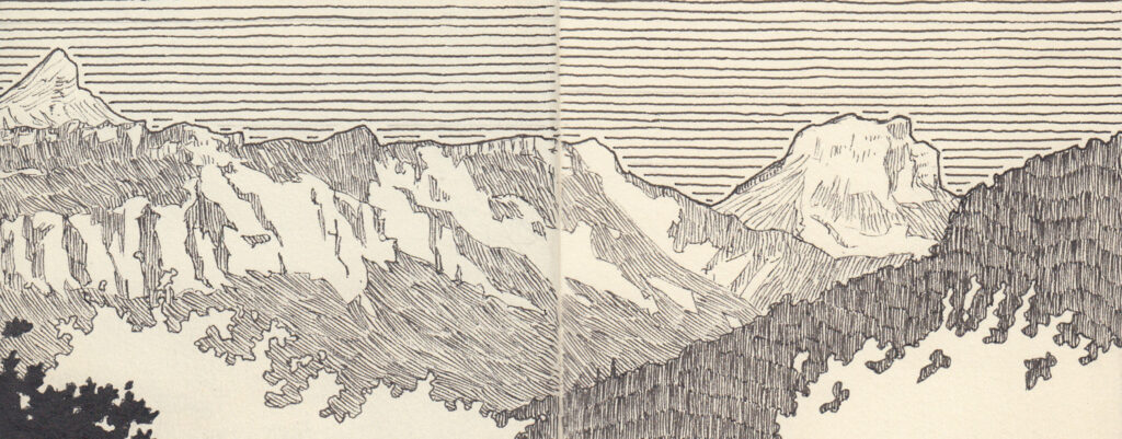 Montagne hachurée
