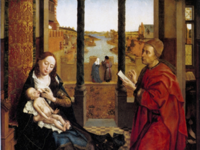 018.ReZRogier Van Der Weyden, Saint Luc dessinant la Vierge, vers 1435-1440, maison des beaux-arts de Boston, Etats-Unis