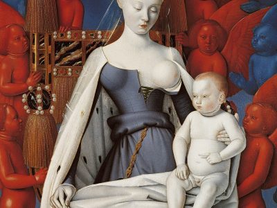 021.Jean Fouquet, La Vierge et l’Enfant entourés d’anges, vers 1452-1458, musée royal des beaux-arts, Anvers